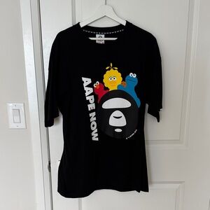 AAPE NOW Black Graphic Tee